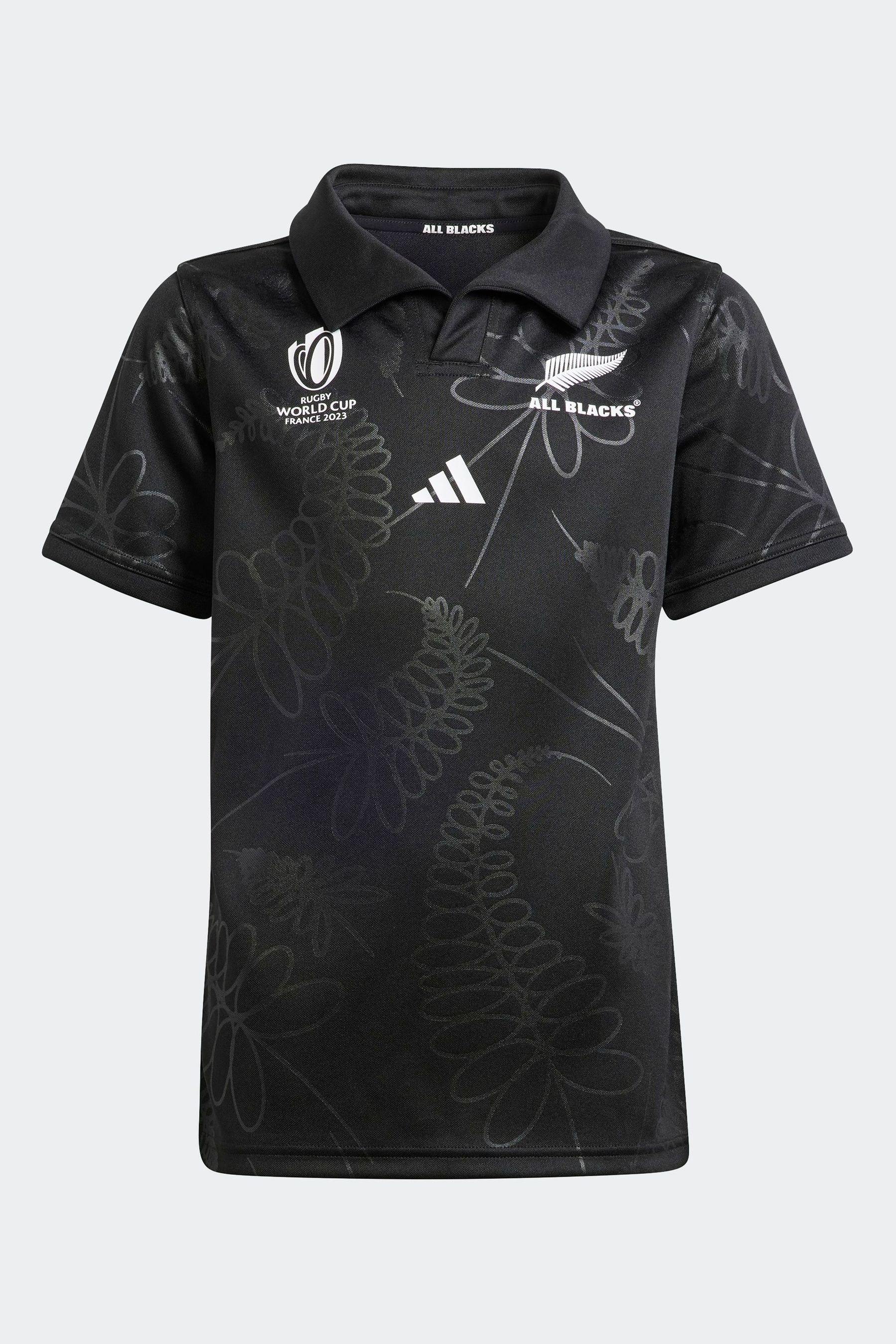 adidas Black Junior All Blacks Rugby World Cup Home Jersey