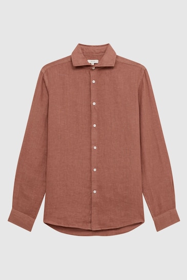 Reiss Sienna Ruban Linen Button-Through Shirt