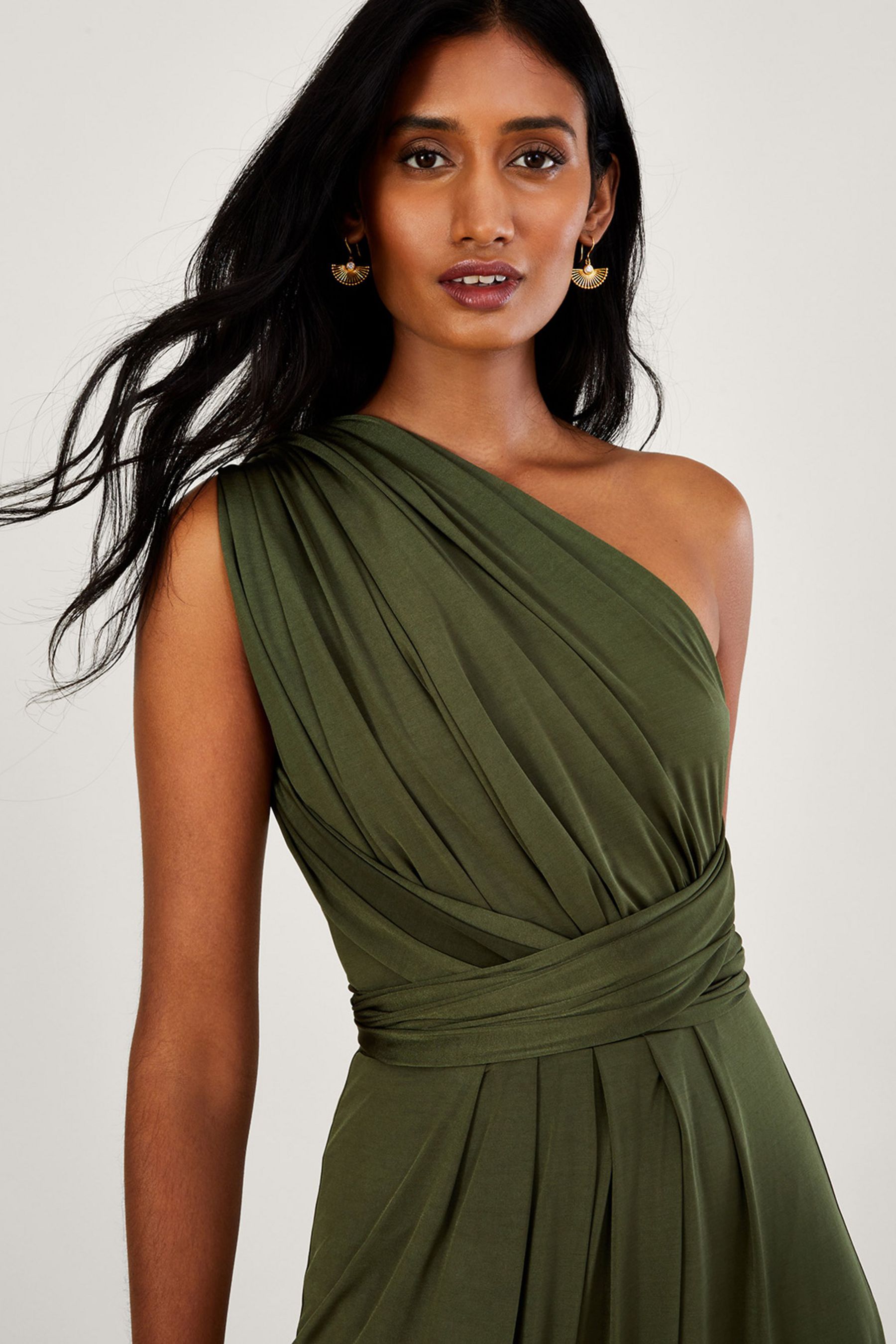 Monsoon Green Thea Twist Me Tie Me Maxi Dress