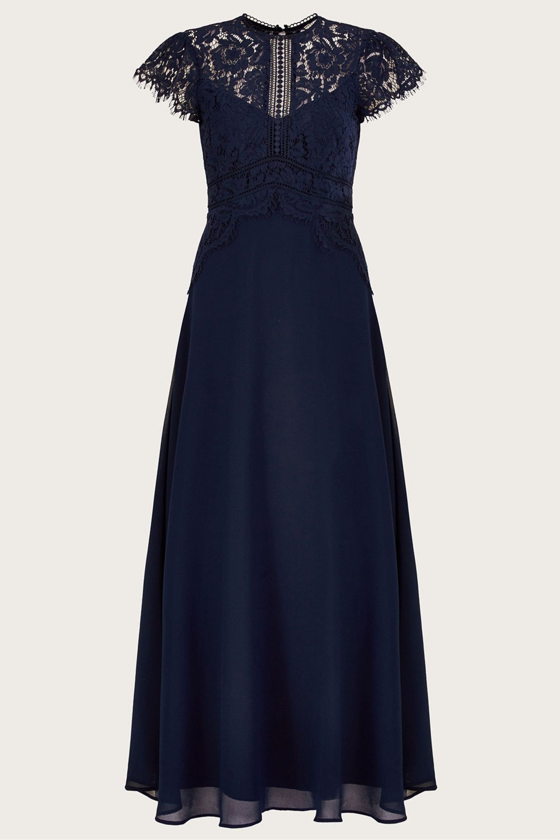 Monsoon Blue Louise Lace Maxi Dress
