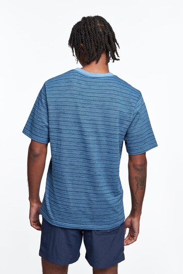 Penfield Blue Textured Striped T-Shirt