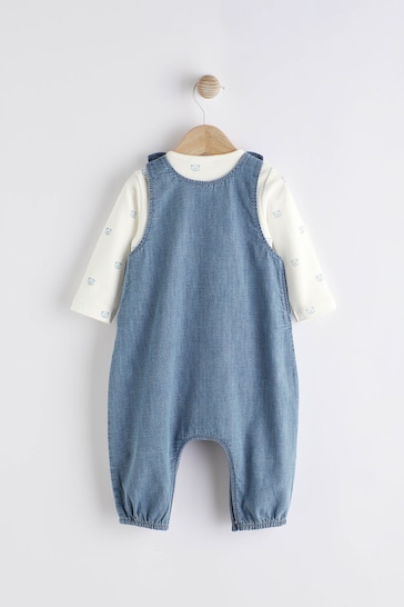 Denim Blue Baby Dungaree and Bodysuit Set (0mths-2yrs)