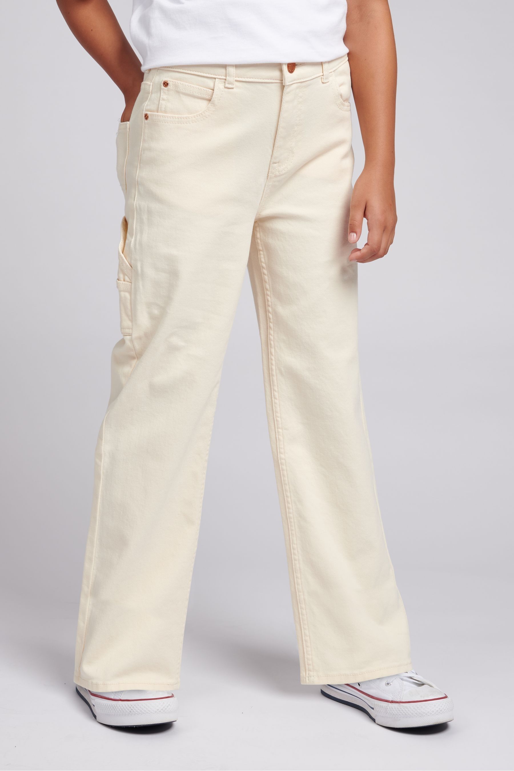 Cream carpenter shop pants