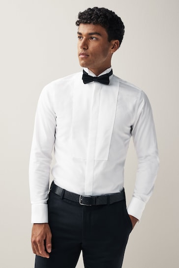White Slim Fit Signature Super Non Iron Single Cuff Shirt