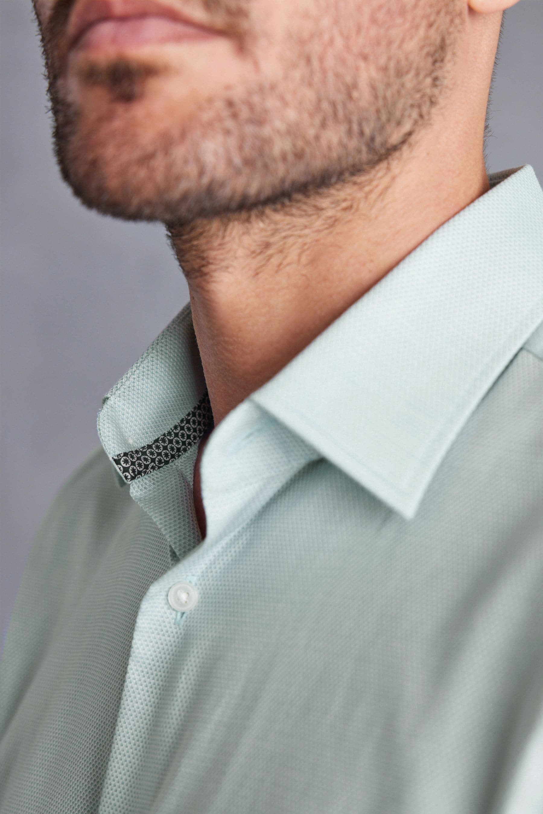 Buy Sage Green Regular Fit Single Cuff Signature Textured Single