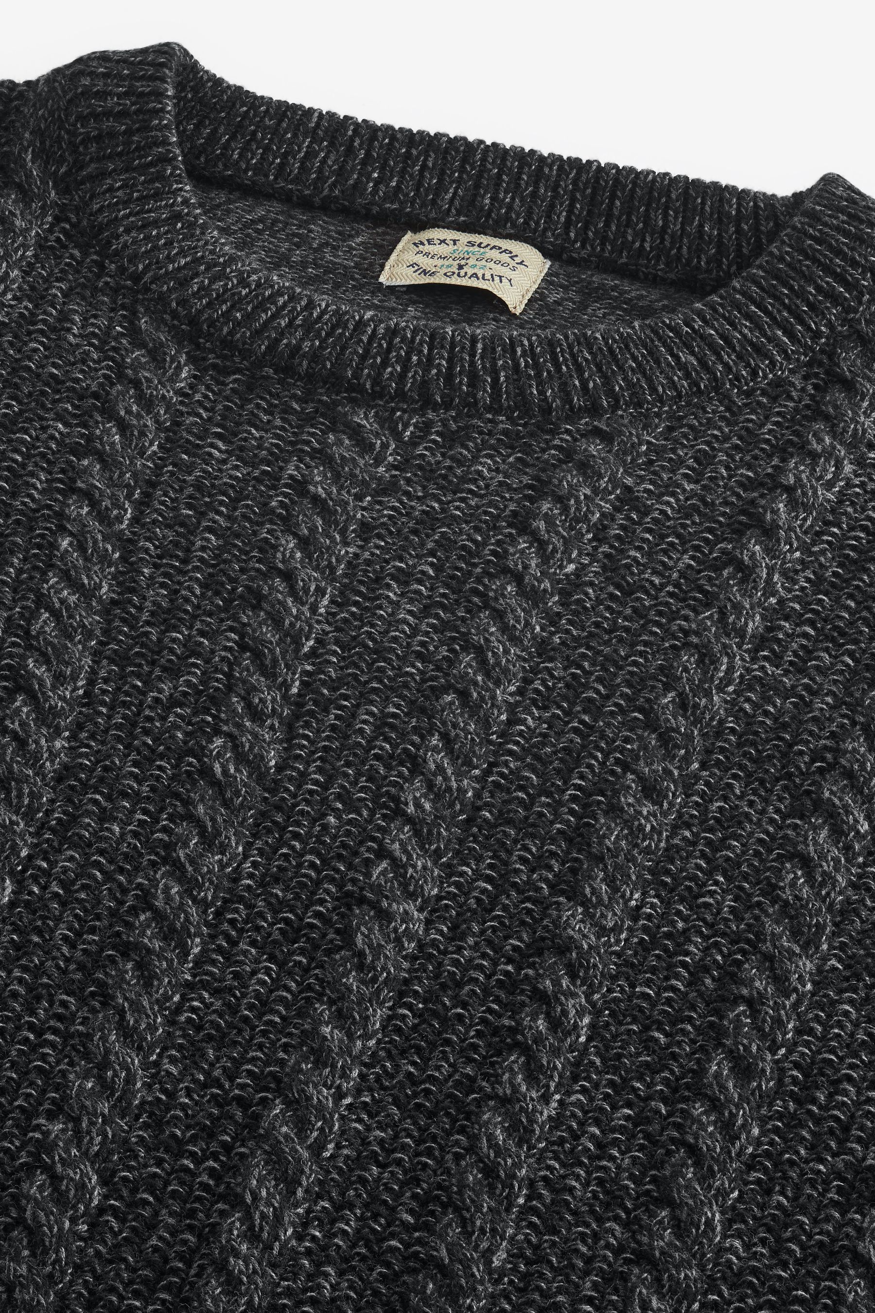 Buy Charcoal Grey Regular Cable Crew Neck Jumper from the Next UK