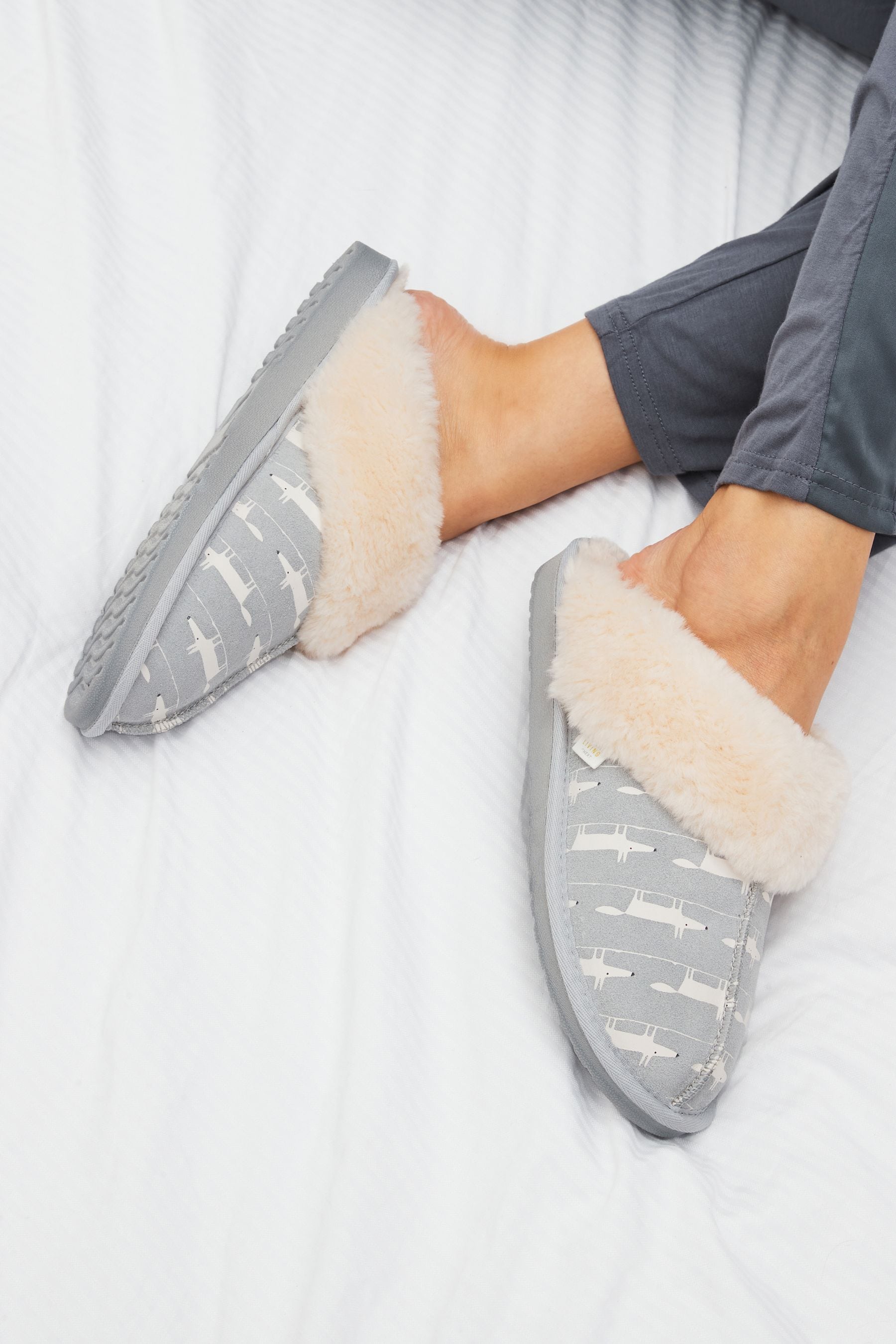 Grey Mr Fox Scion at Next Suede Mule Slippers