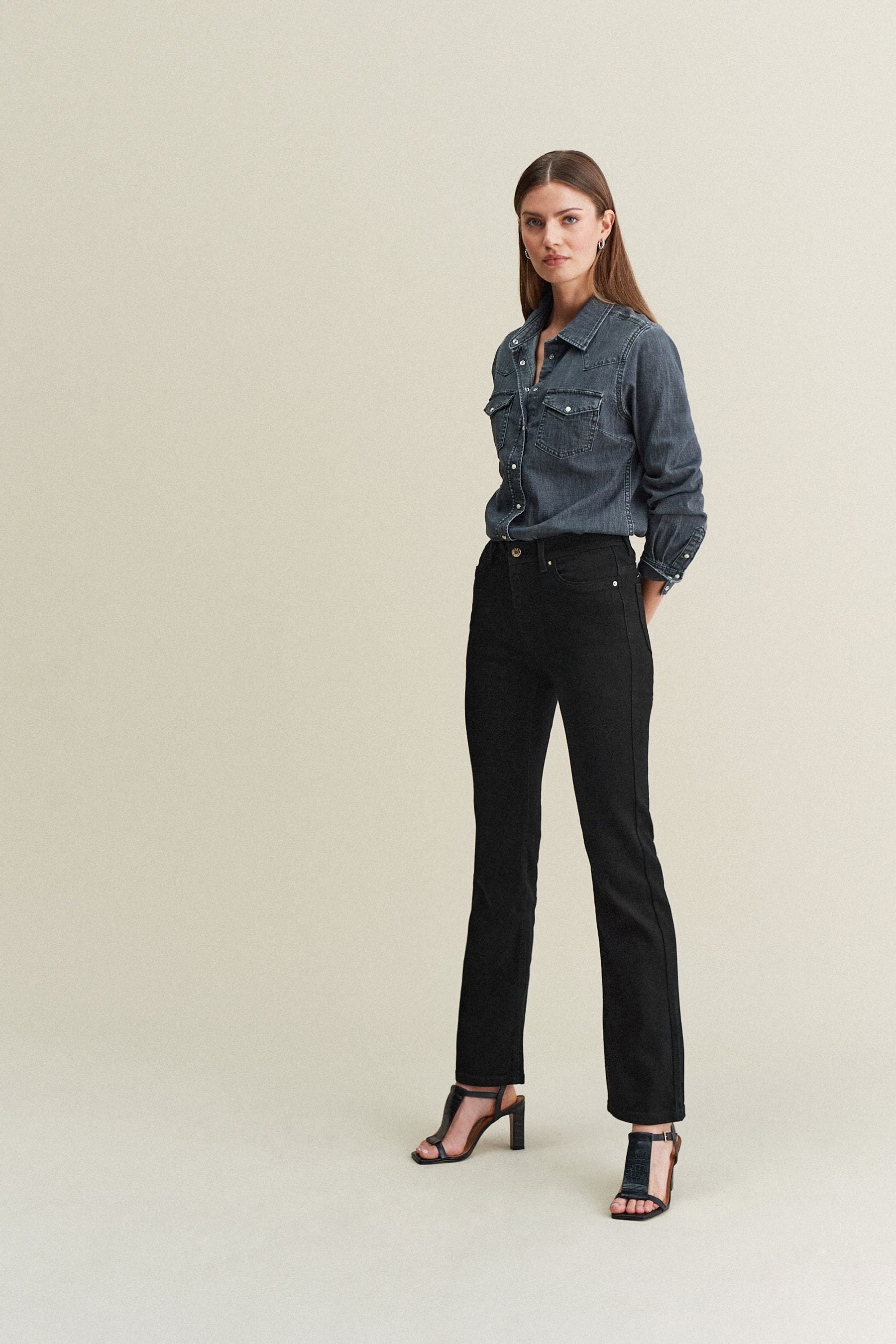 Black Supersoft Bootcut Jeans