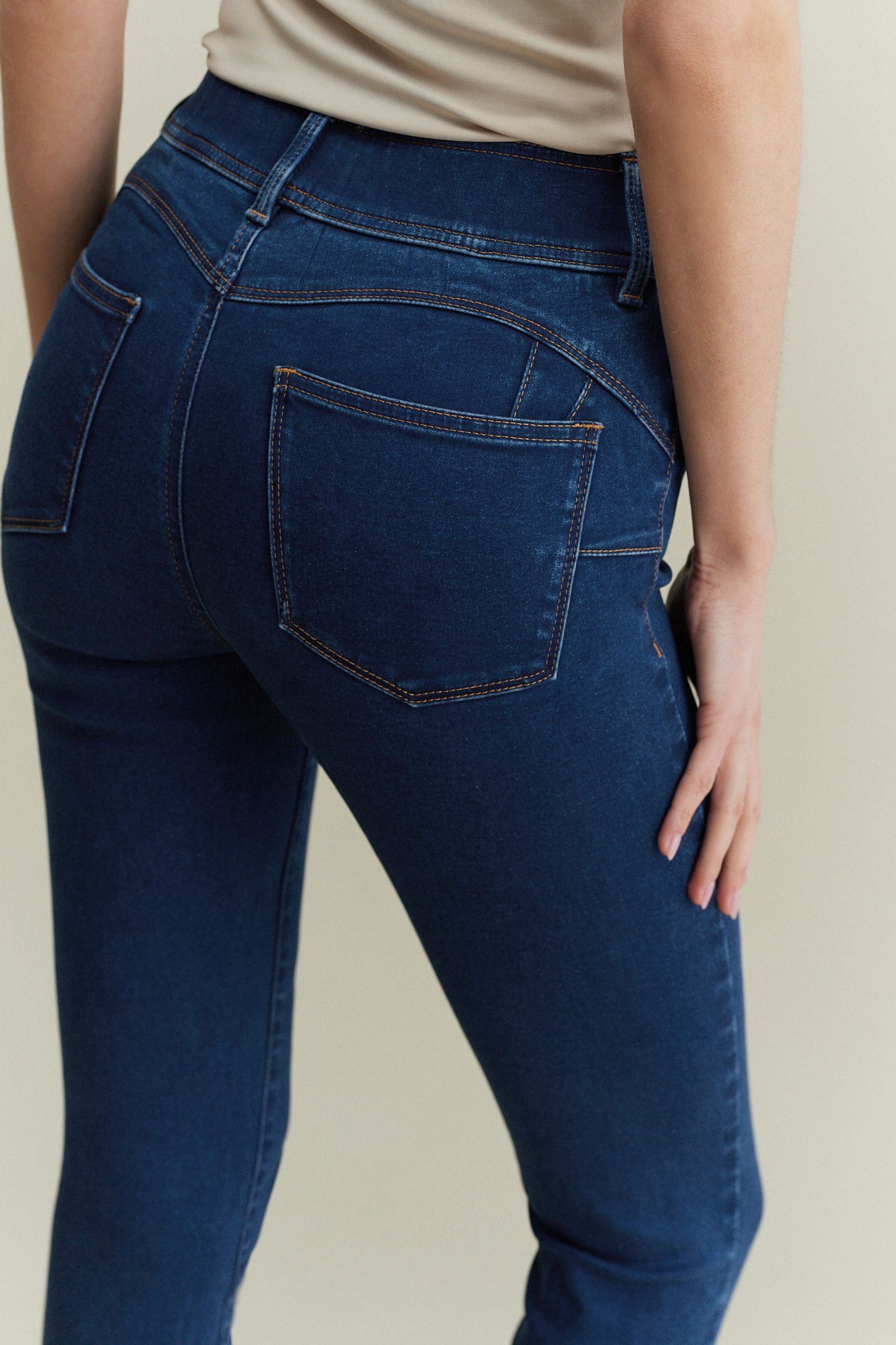 Chic stretch denim leggings best sale