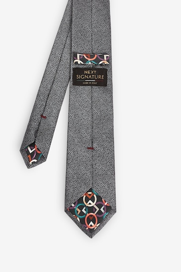 Charcoal Grey Signature Made In Italy Tie