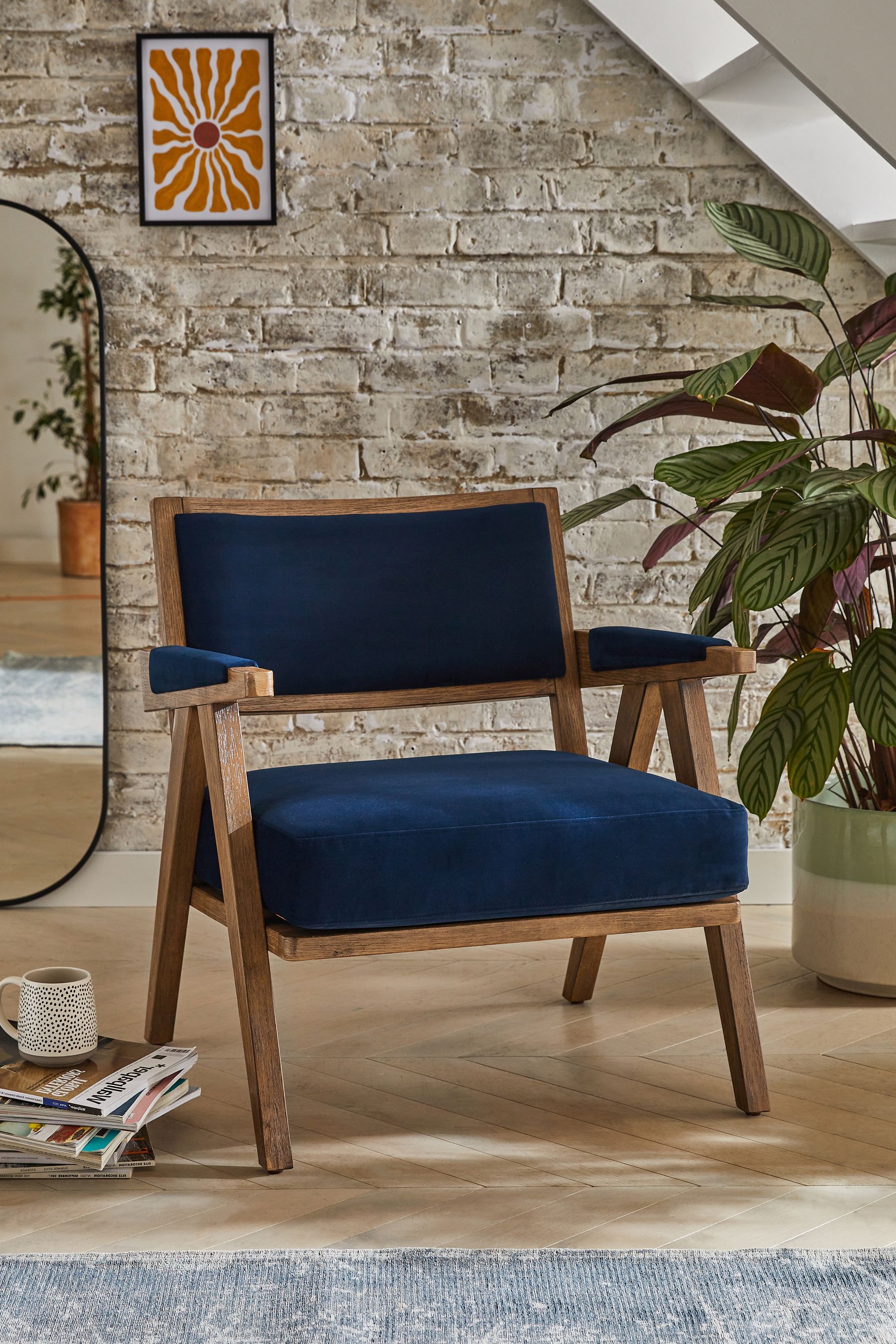 Blue accent sales chair modern