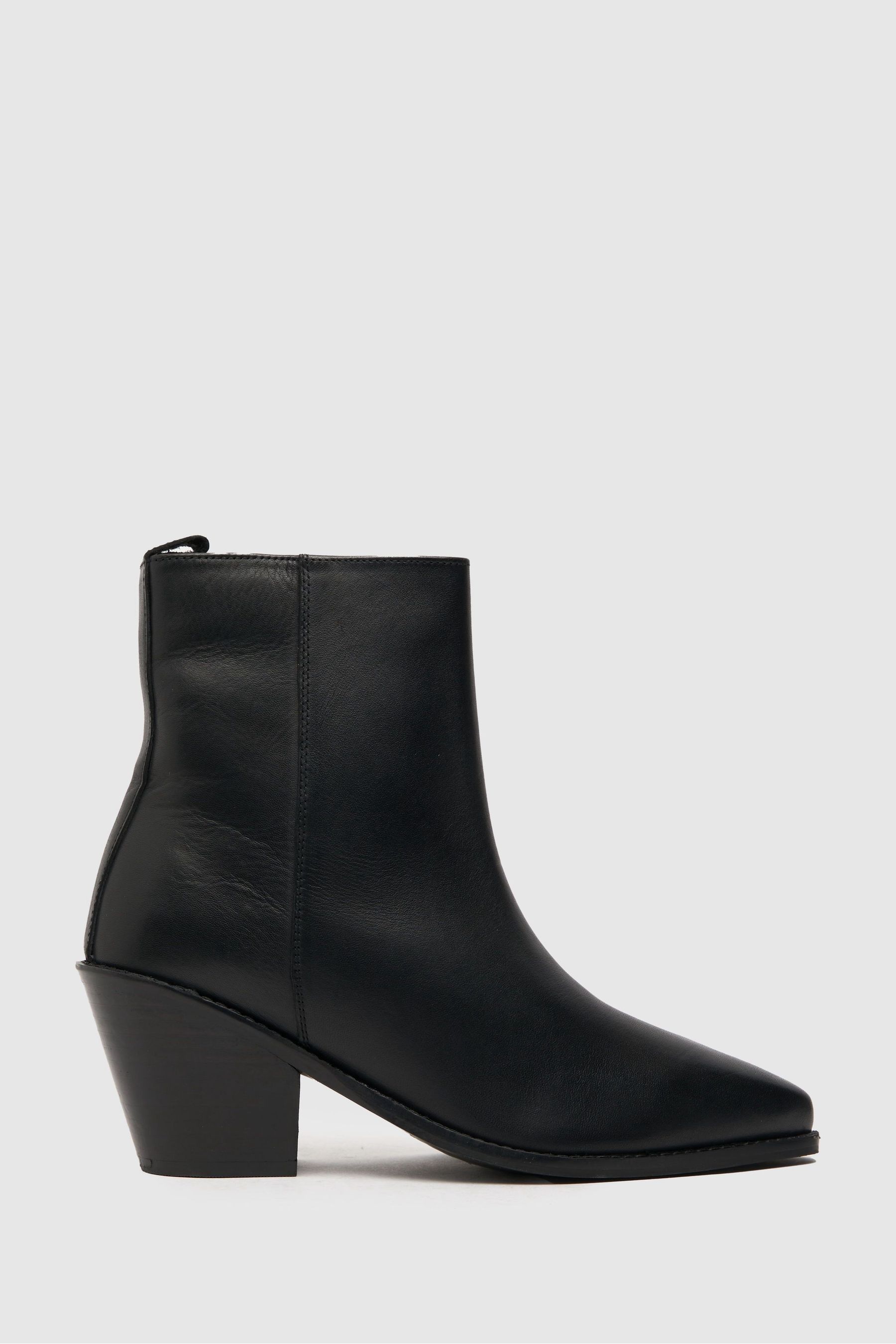 Buy Schuh Callie Leather Western Black Boots from the Next UK online shop
