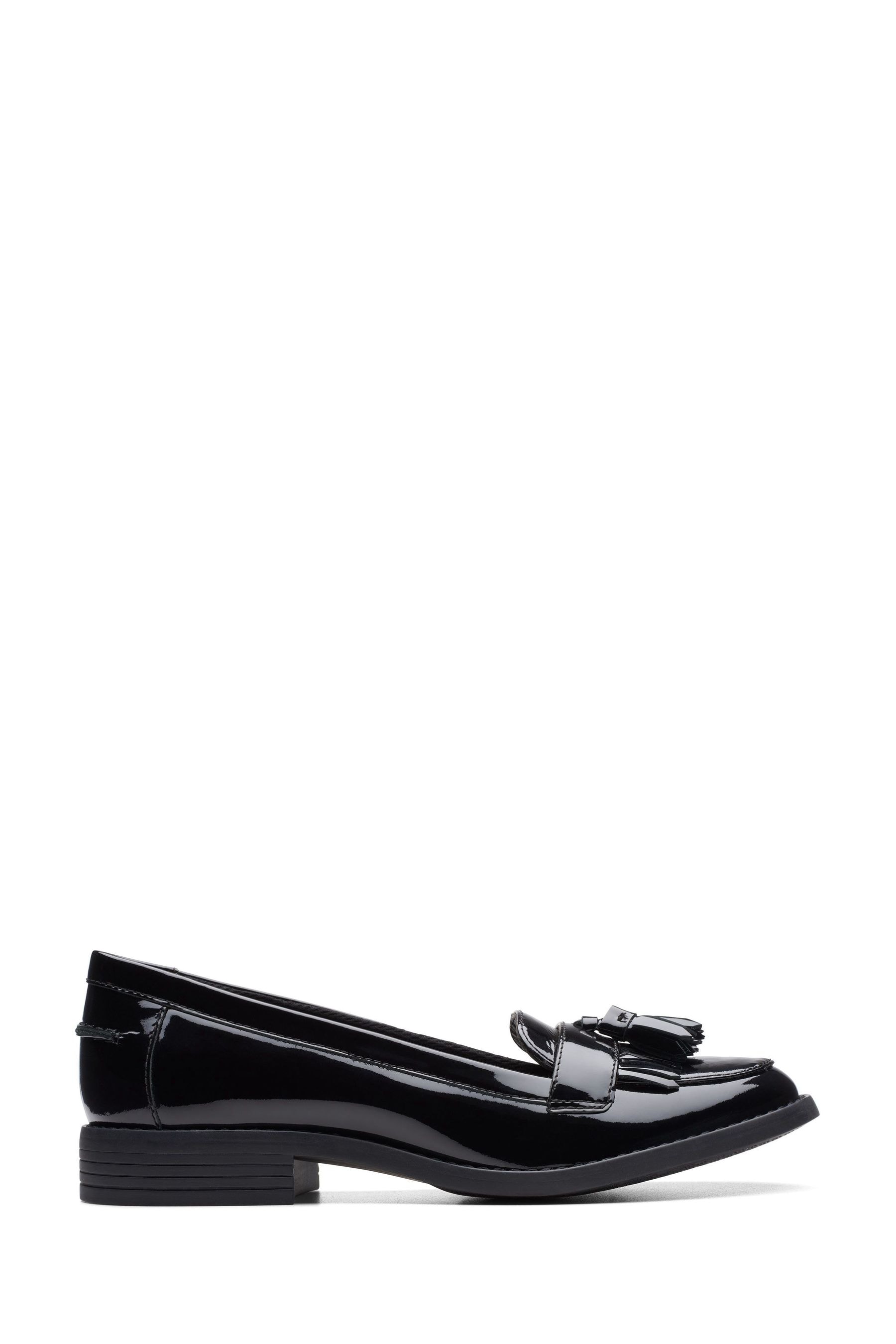 Clarks black online patent loafers