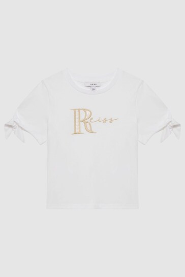 Reiss White Tally Senior Printed sur T-Shirt