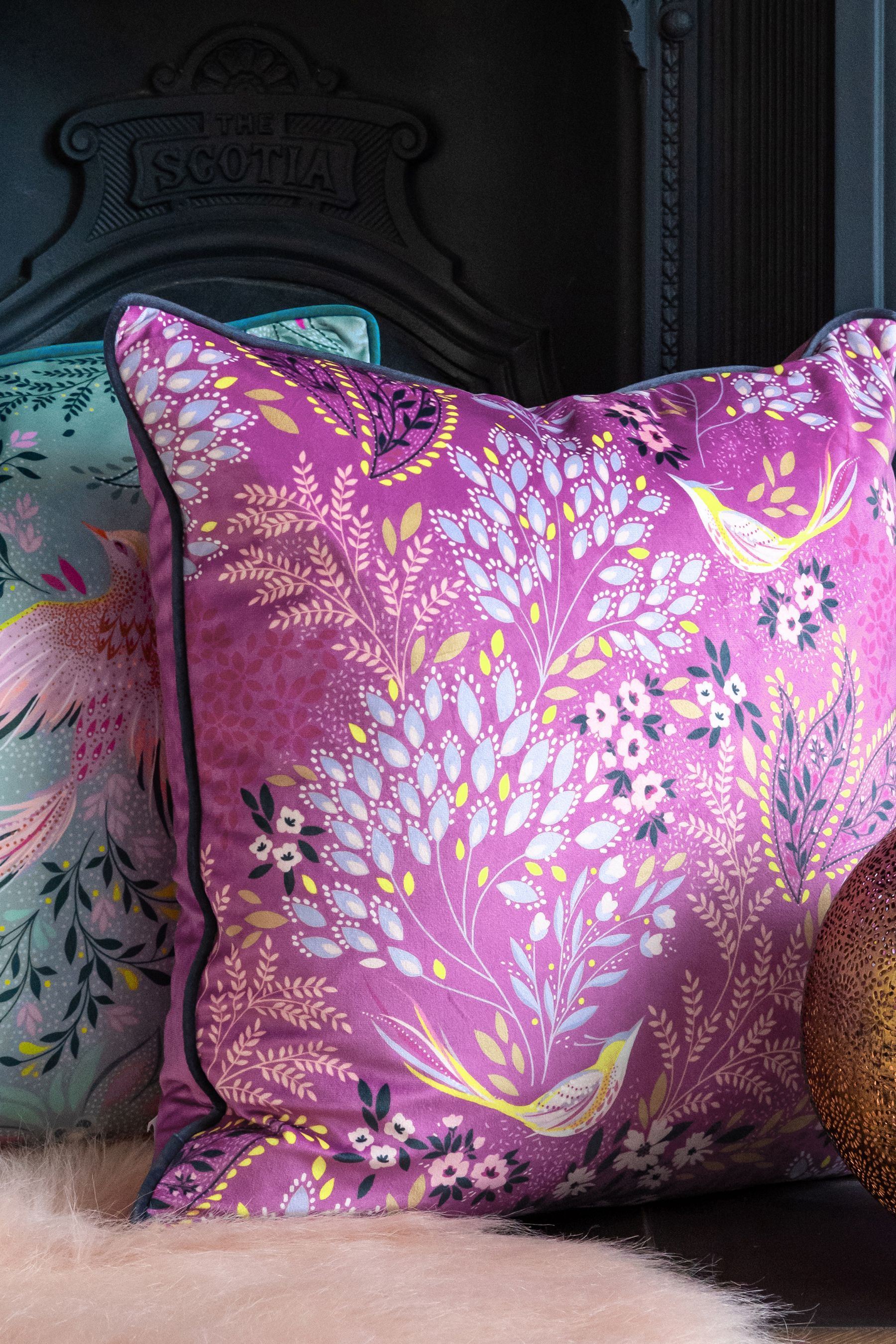 Buy Sara Miller Pink Songbird Cushion from the Next UK online shop