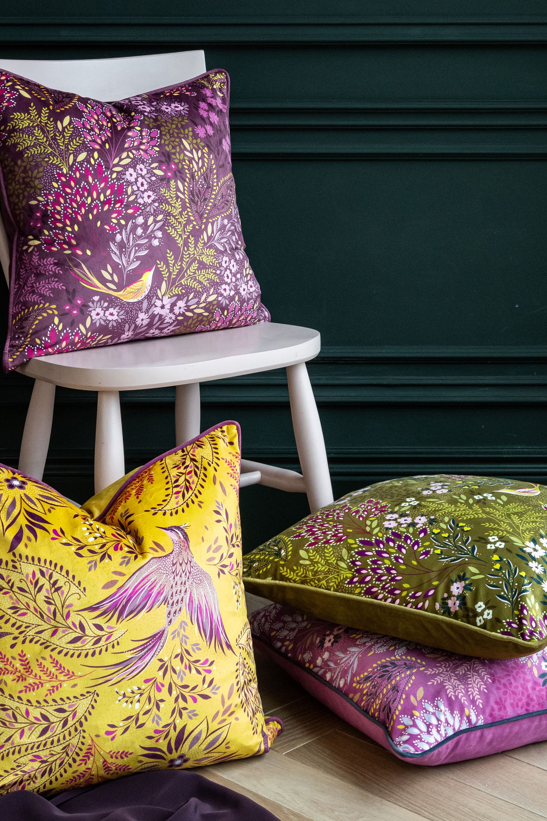 Yellow bird cushion top