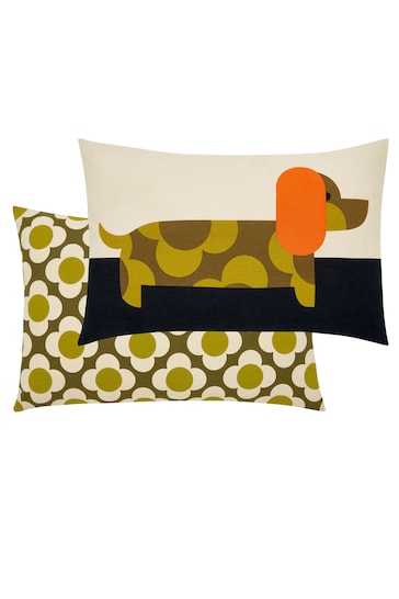 Orla Kiely Yellow Daschund Cushion
