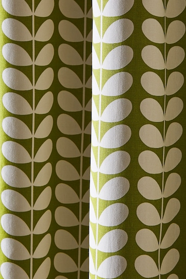 Orla Kiely Pear Green Solid Stem Eyelet Curtains