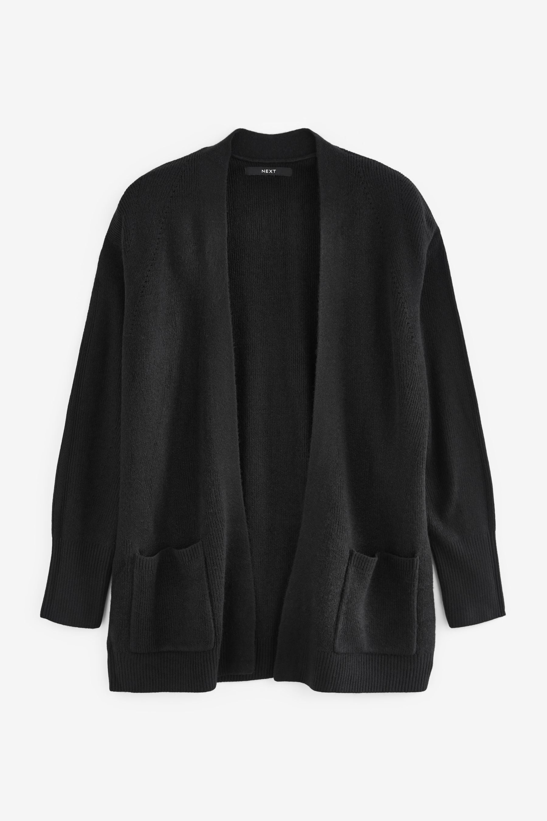Black top cardigan pockets
