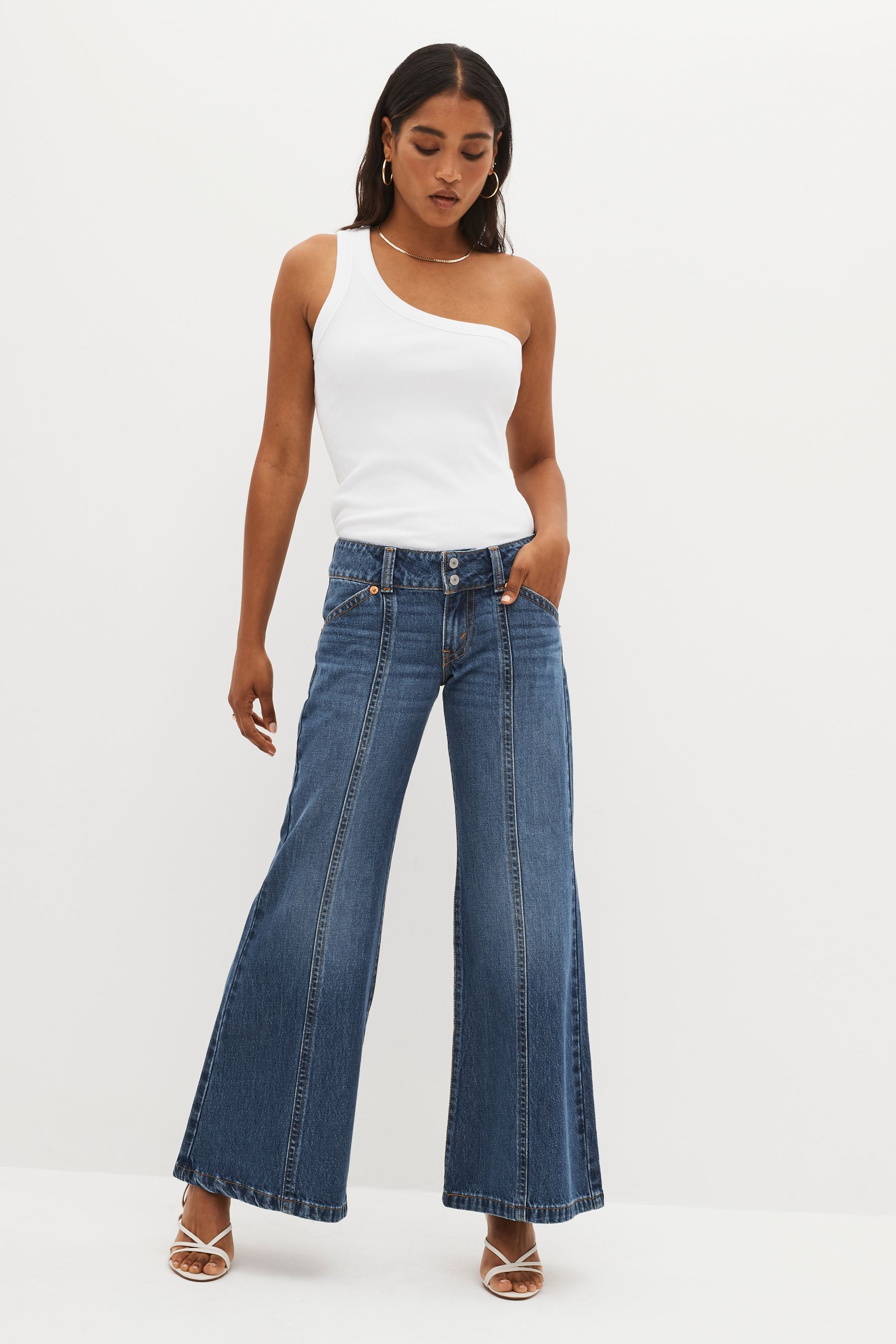 Levi s Mid Blue Denim Noughties Big Bell Jeans