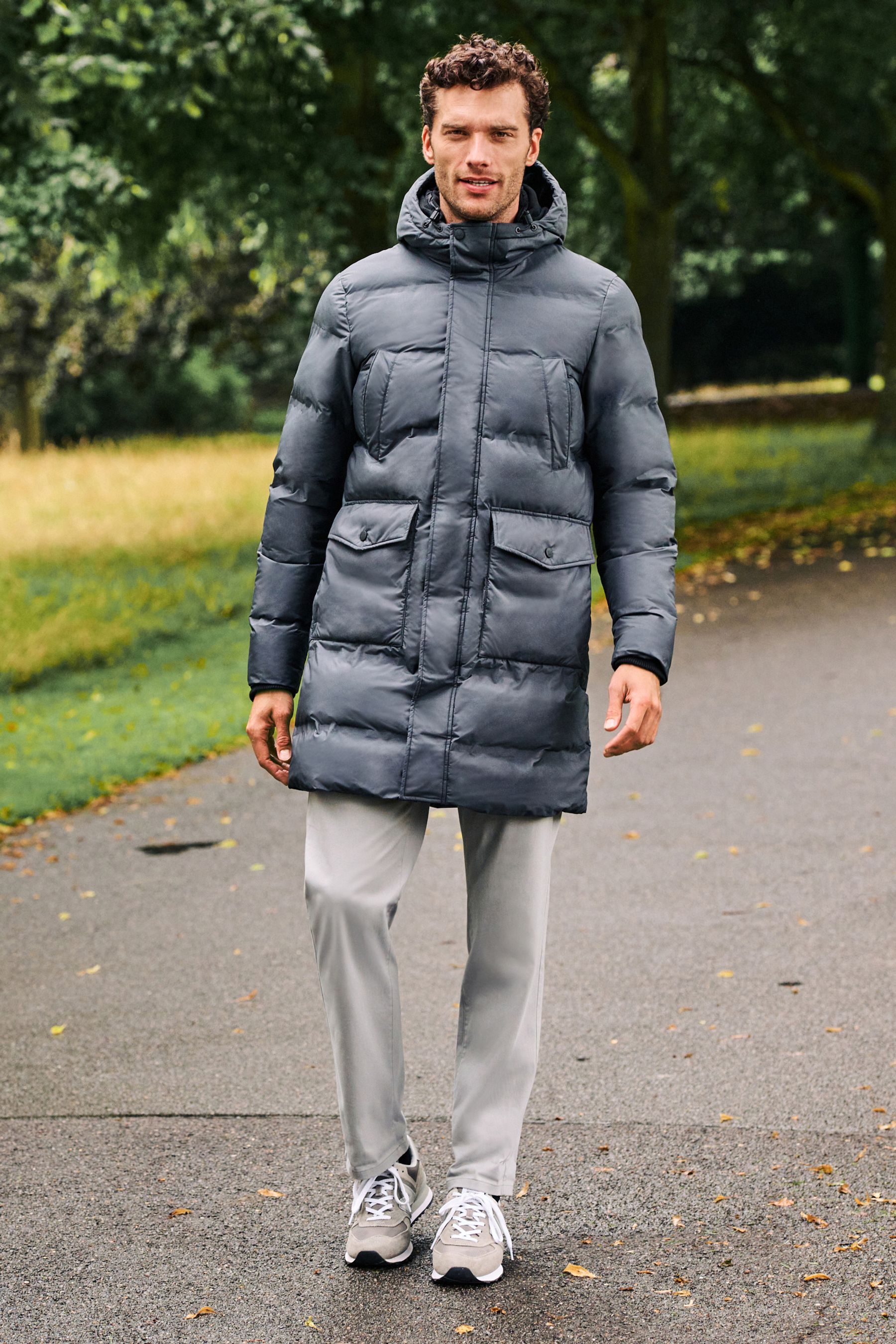 Next grey top padded coat