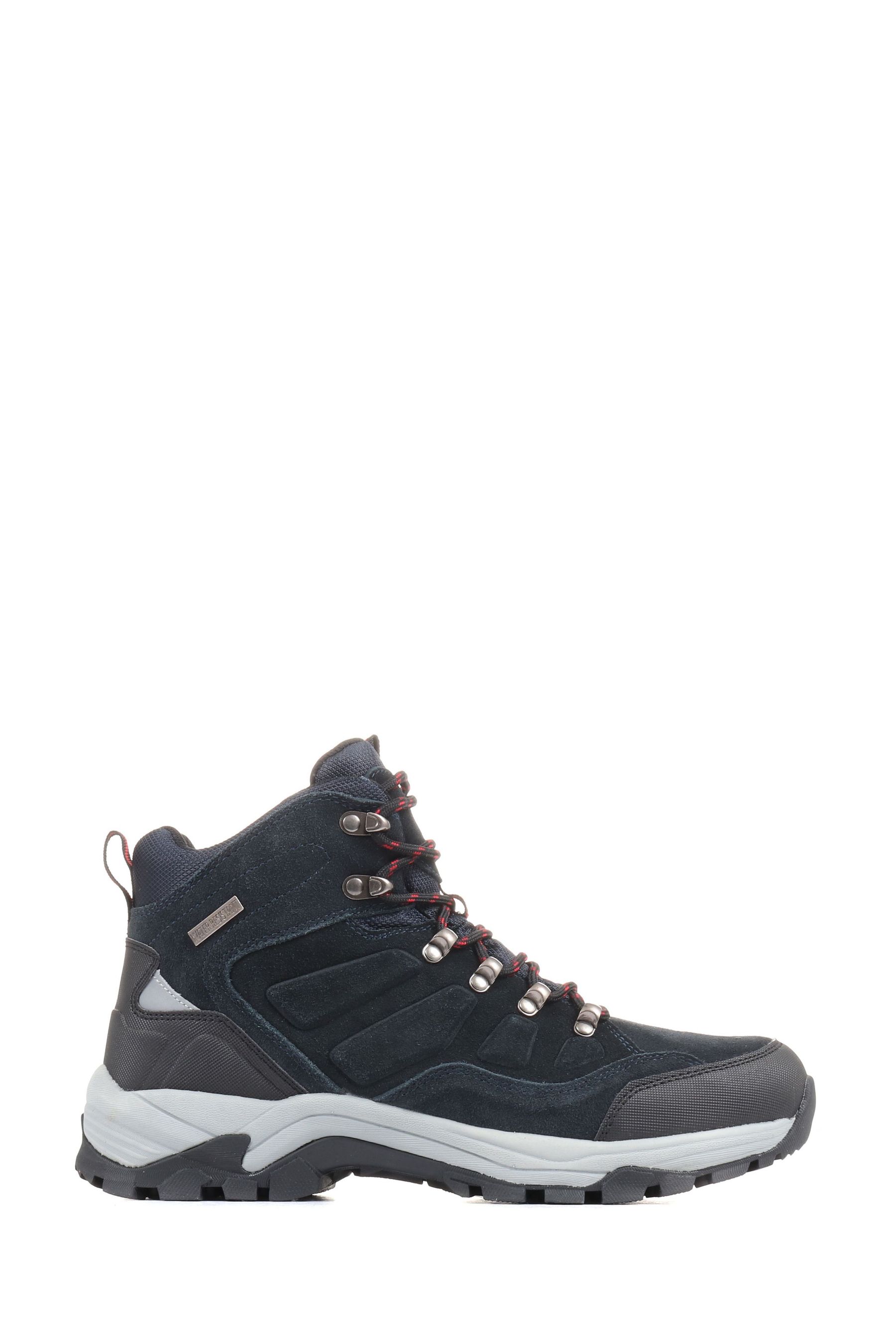 Pavers Blue Wide Fit Leather Walking Boots