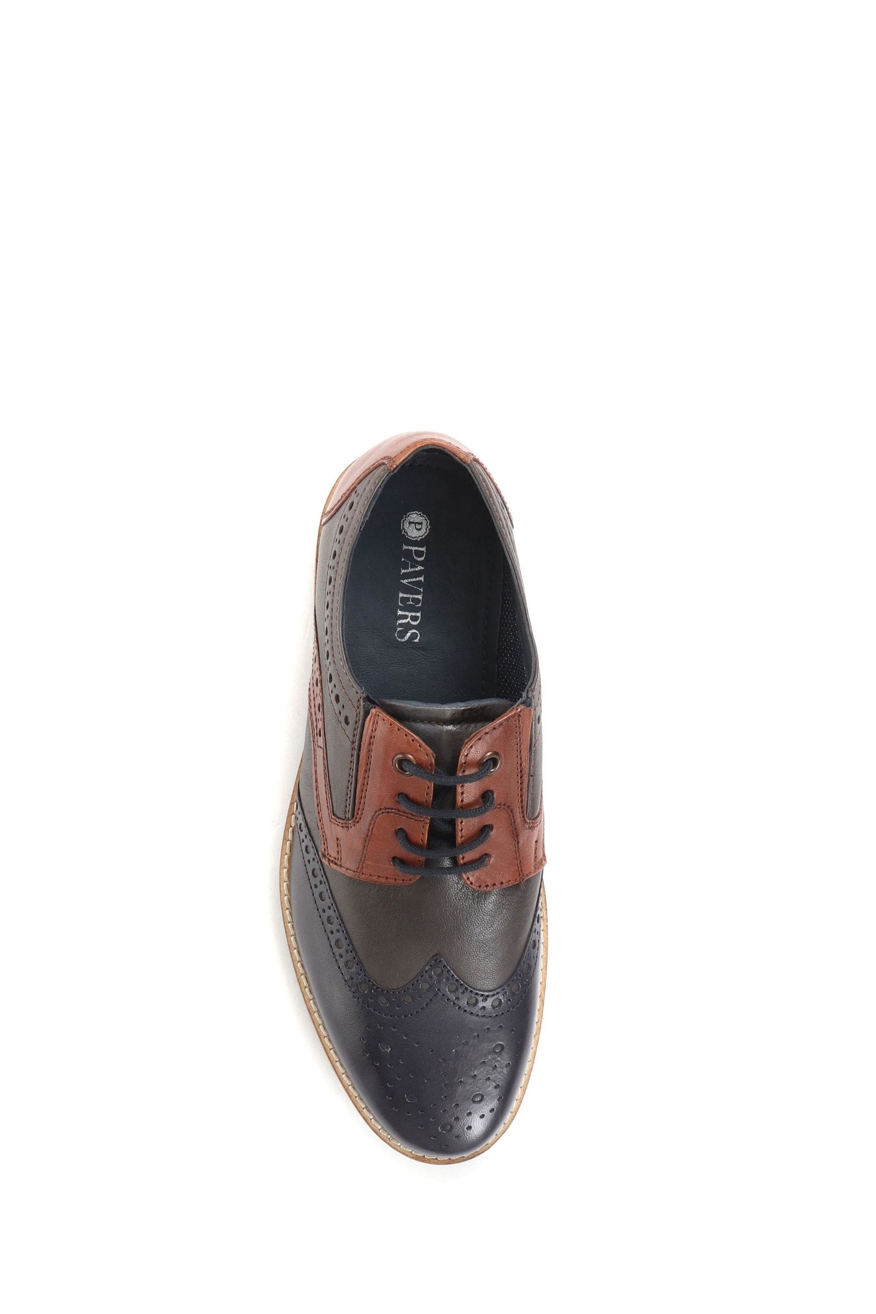 Buy Pavers Blue Leather Brogue Shoes from the Next UK online shop