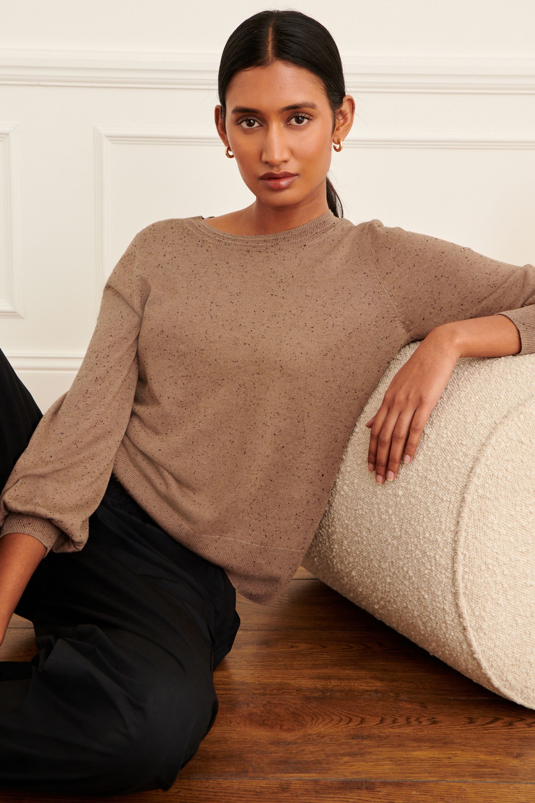 Camel colored crew outlet neck sweater