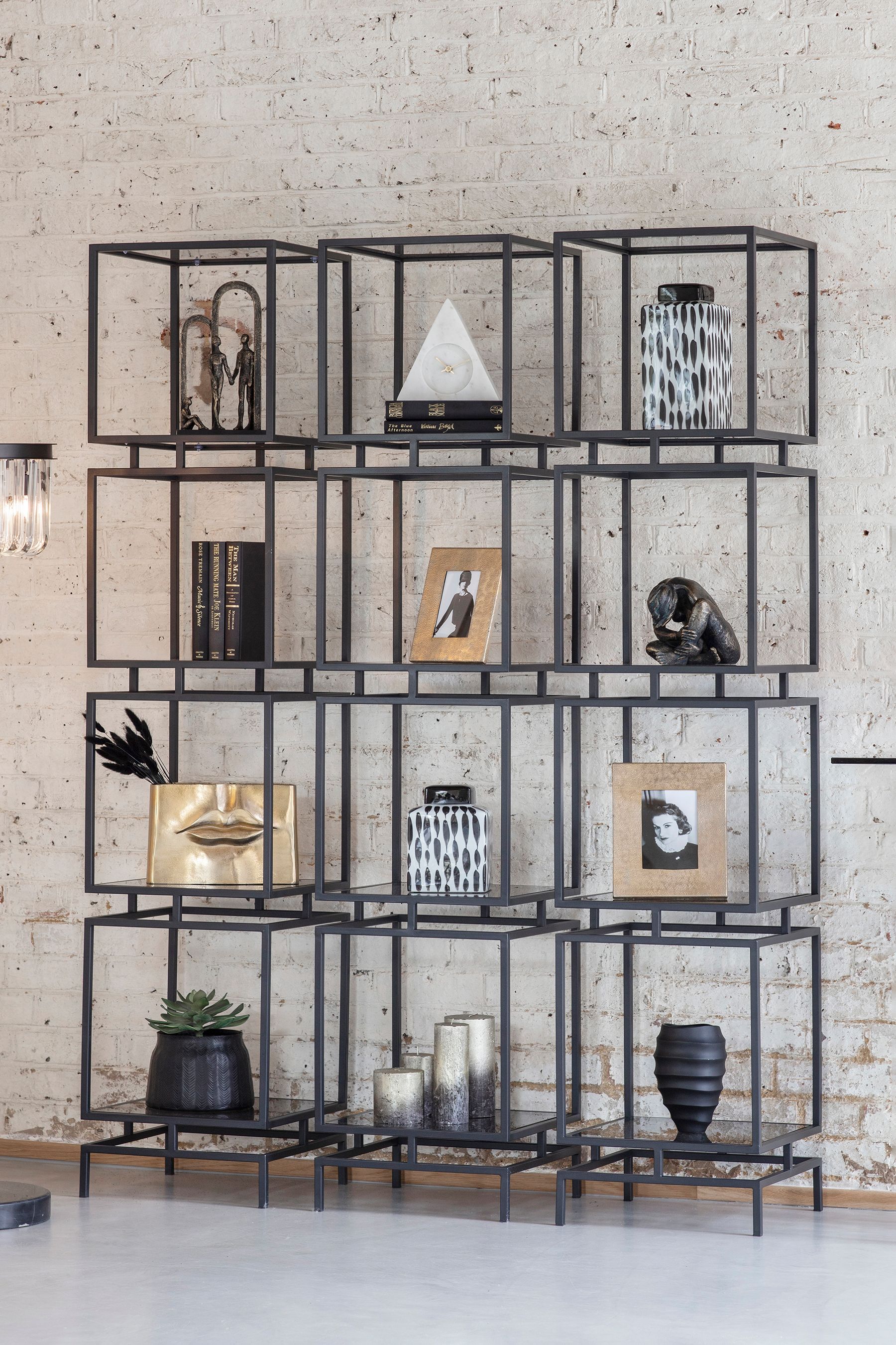 Black shop display shelf
