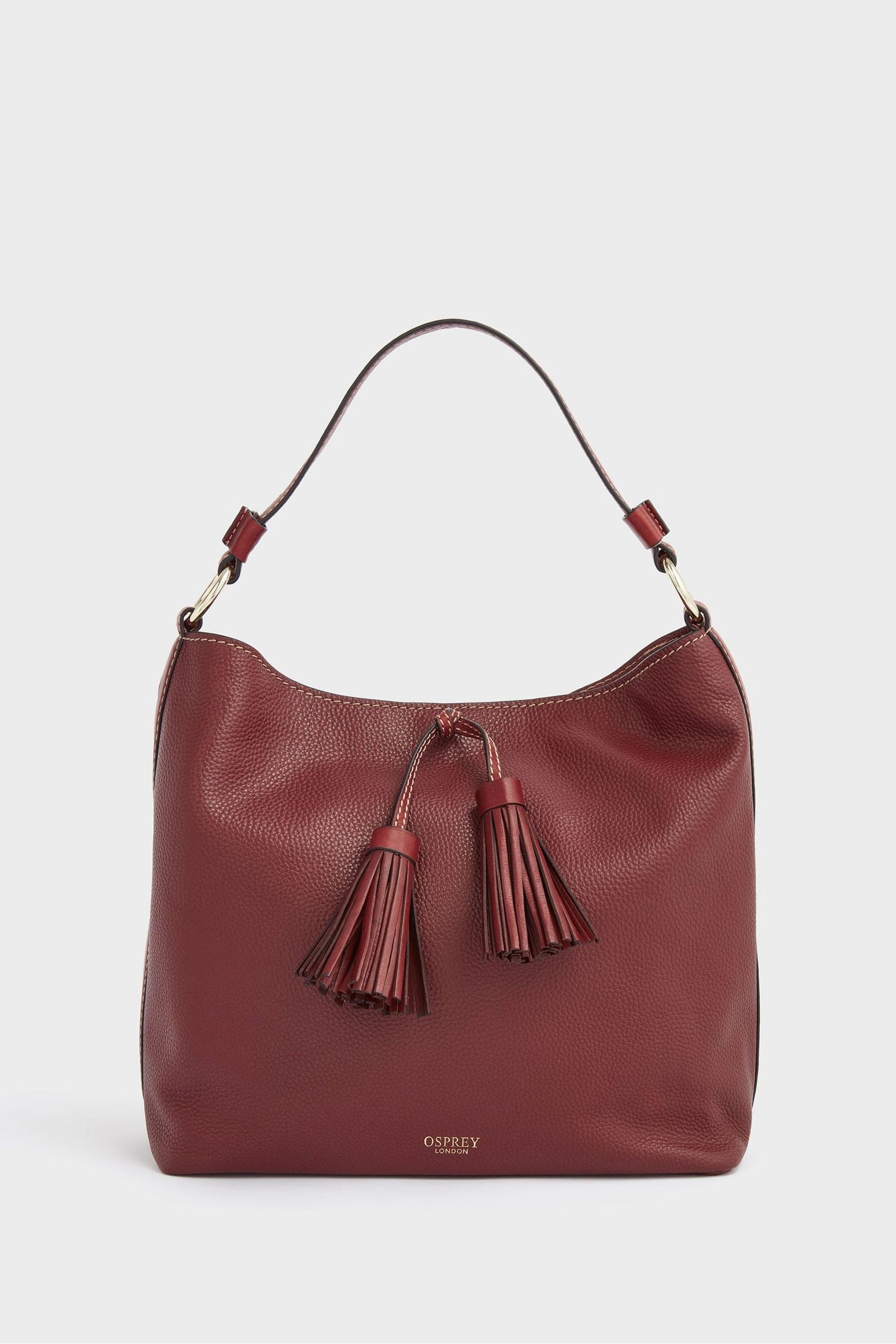 Osprey London Red The Savanna Leather Hobo Bag