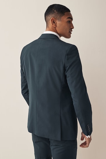 Teal Blue Two Button Suit: Jacket