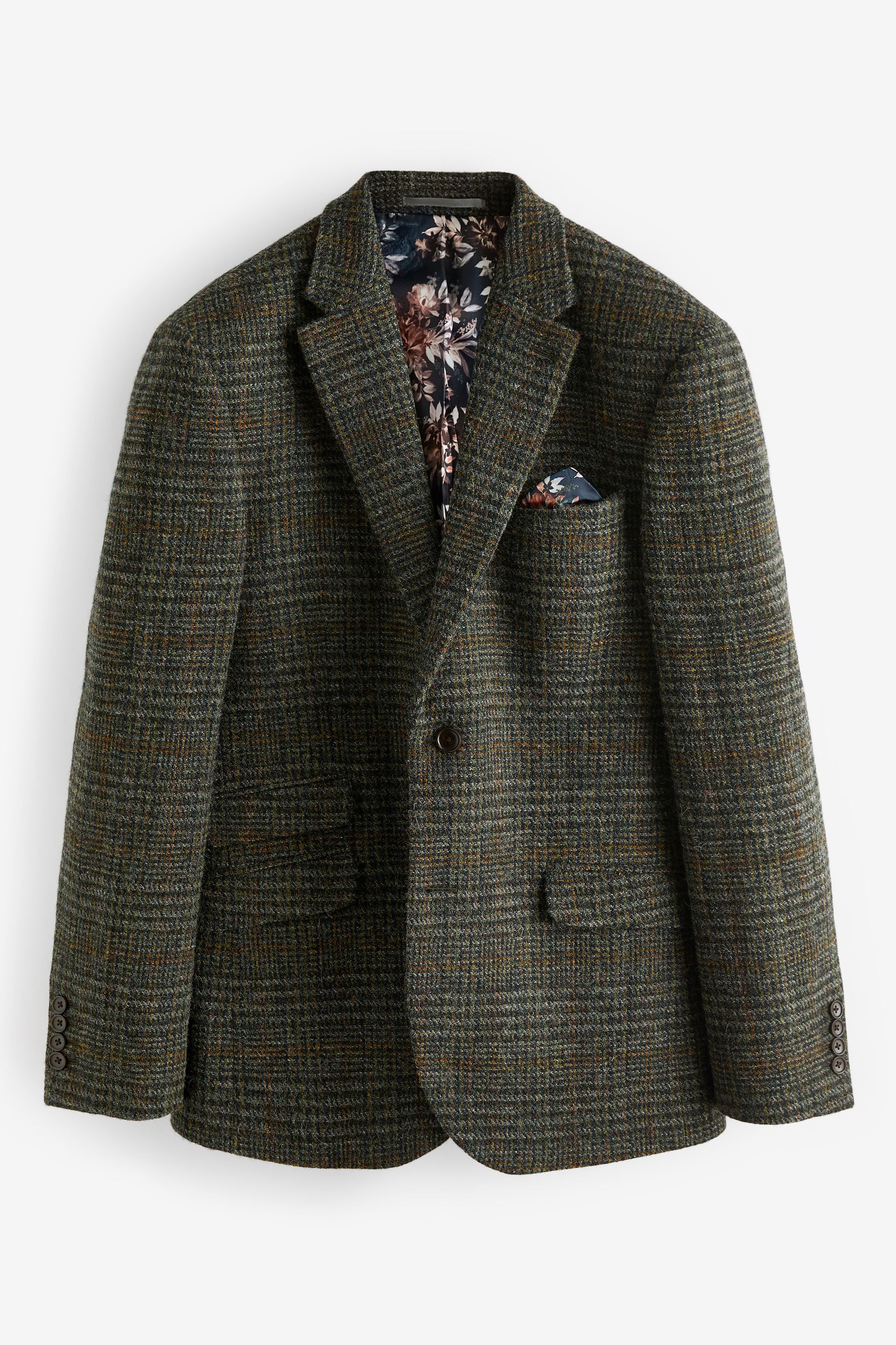 Buy Dark Grey Check Signature Harris Tweed British Wool Blazer