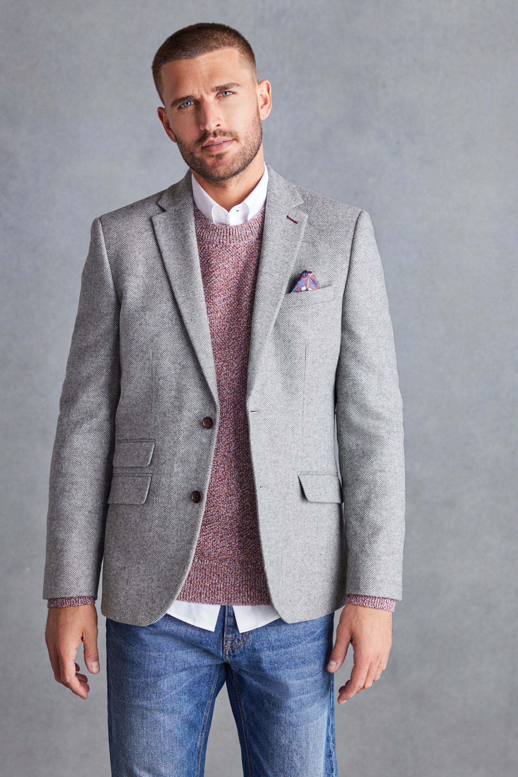 Light grey wool online blazer