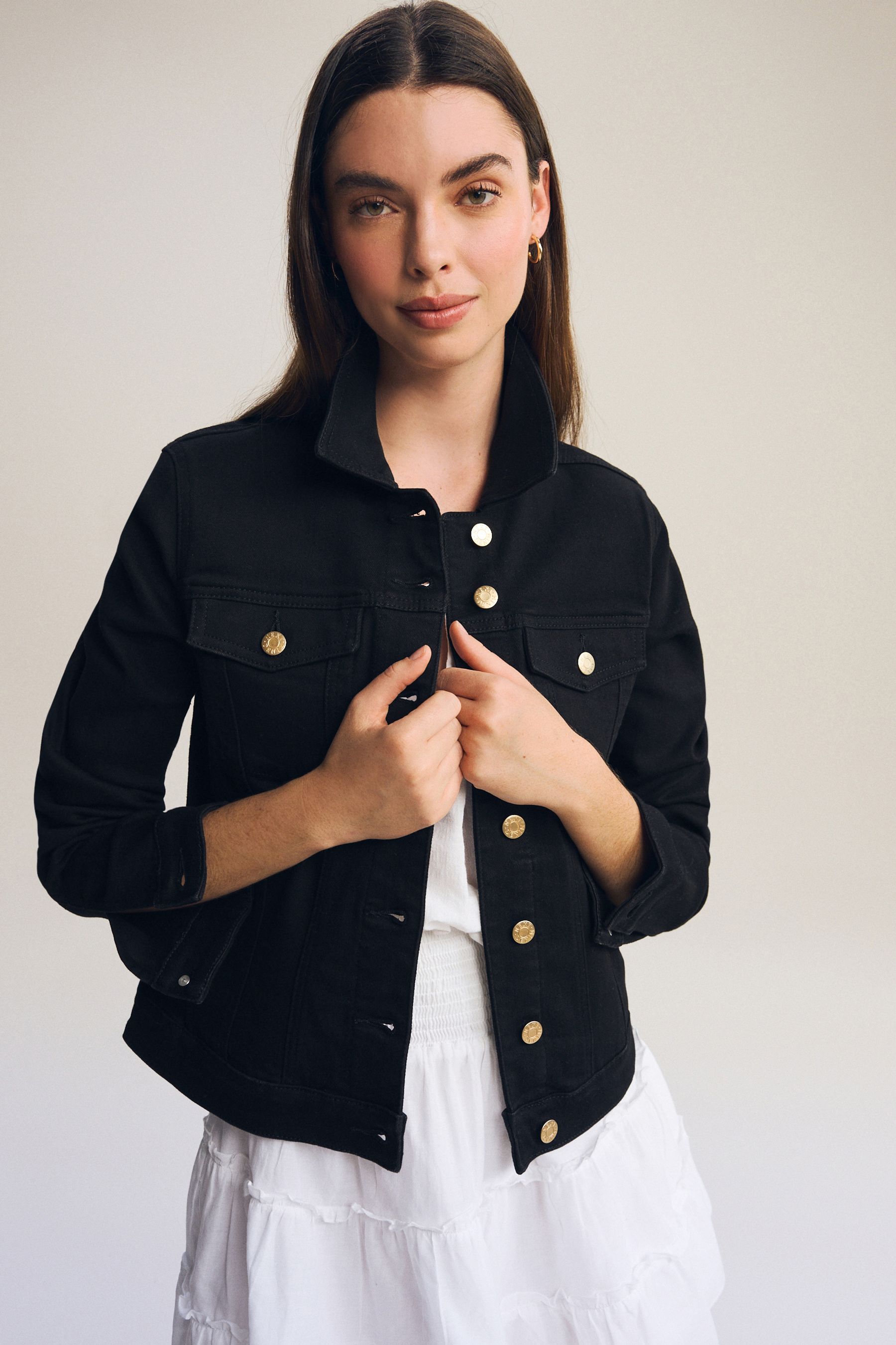 Black denim jacket next hot sale