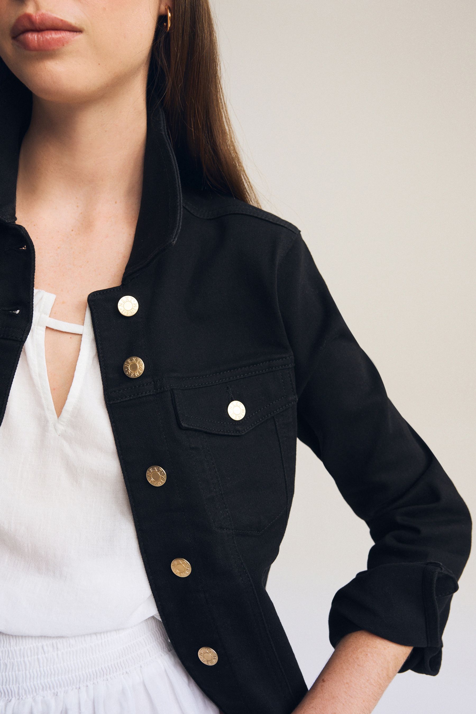 Black denim jacket next store