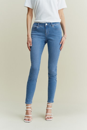 Mid Blue Low Rise Skinny Jeans