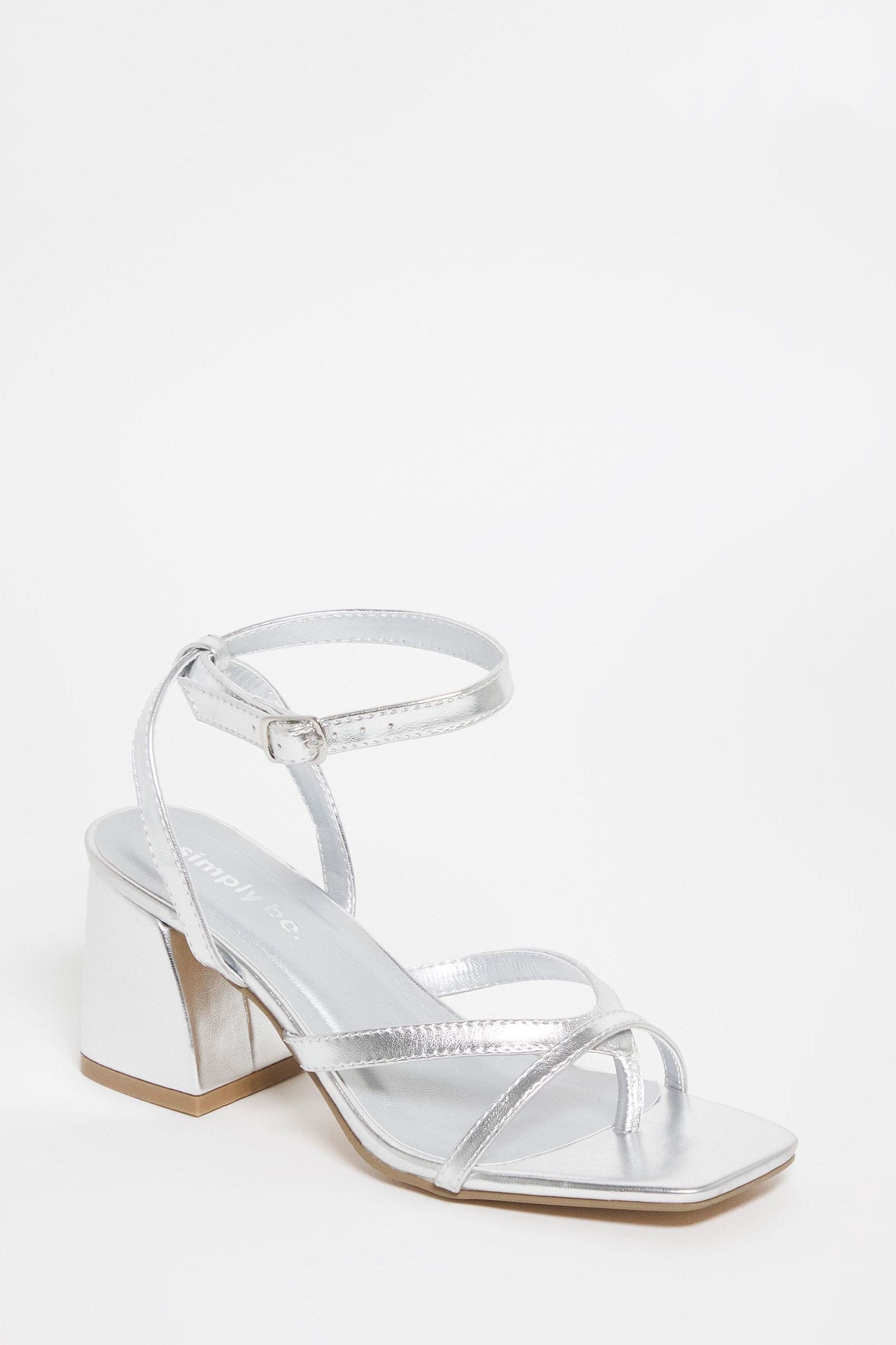 Extra wide store fit silver sandals