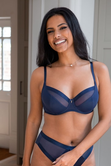 Pour Moi Blue Non Padded Viva Luxe Underwired Bra