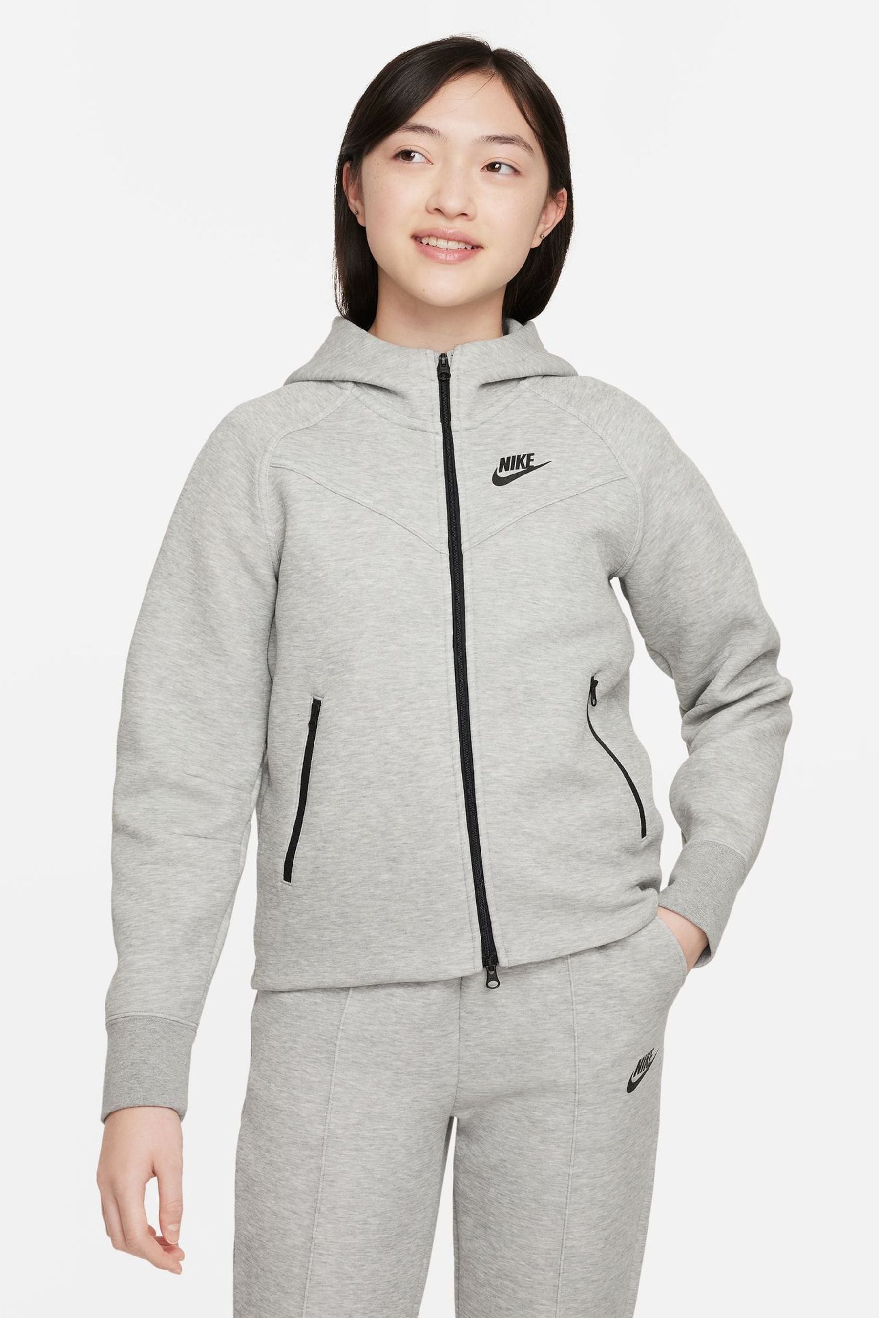Nike grey sale fleece hoodie