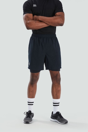 Canterbury Black VapoDri 7" 2-in-1 Shorts