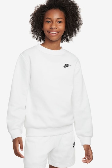 Nike White Club Fleece Sweatshirt