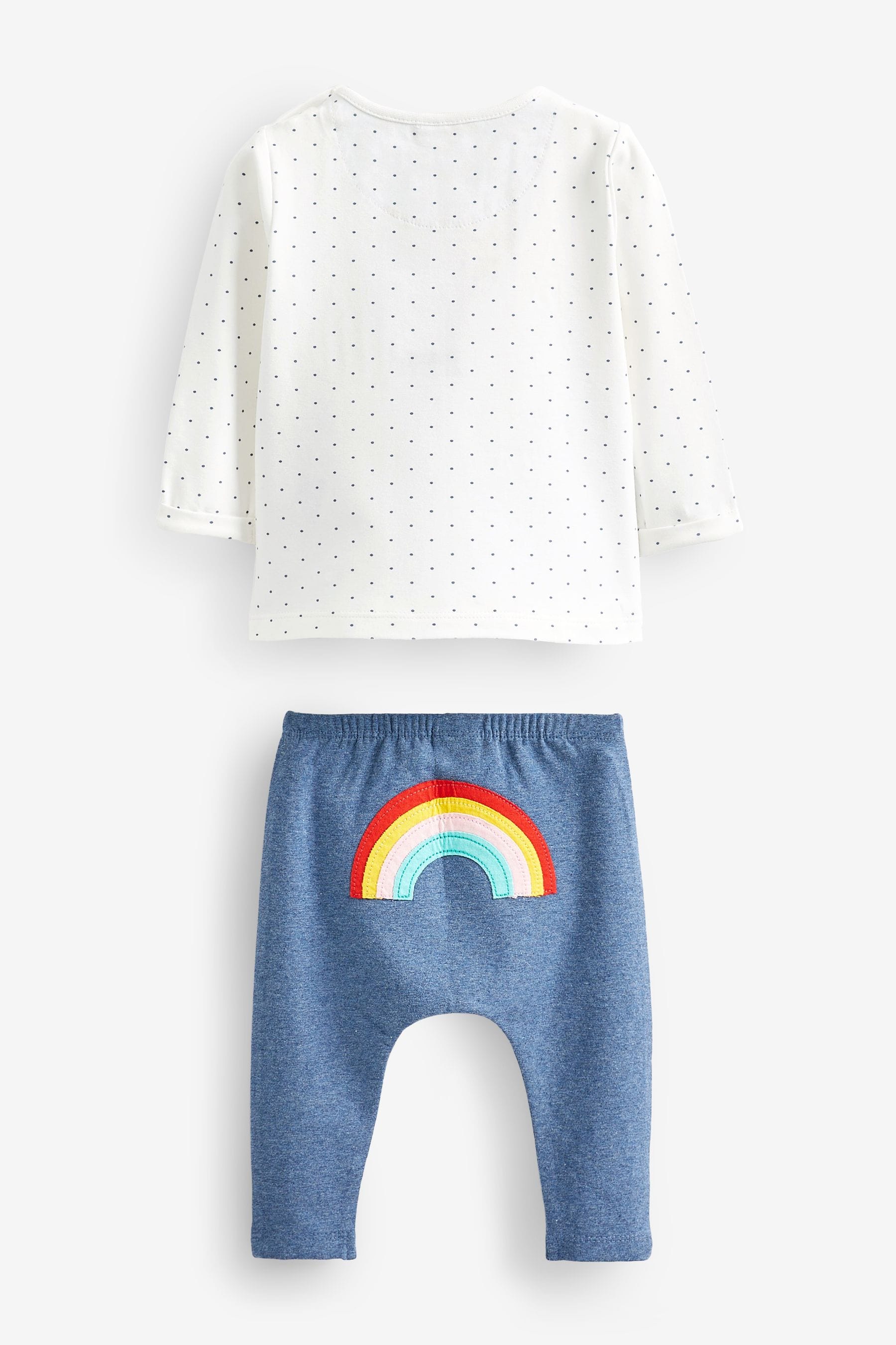 Buy White Blue Bumble Bee Baby Top And Leggings Set from the Next