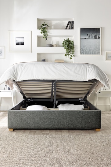 Catherine Lansfield Charcoal Grey Soho Wing Ottoman Bed