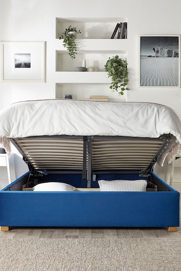 Catherine Lansfield Blue Utopia Wing Ottoman Bed