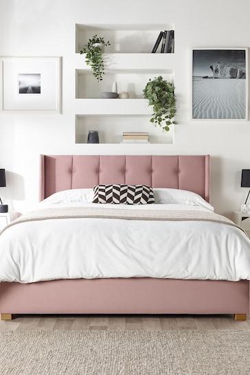 Catherine Lansfield Pink Utopia Wing Ottoman Bed
