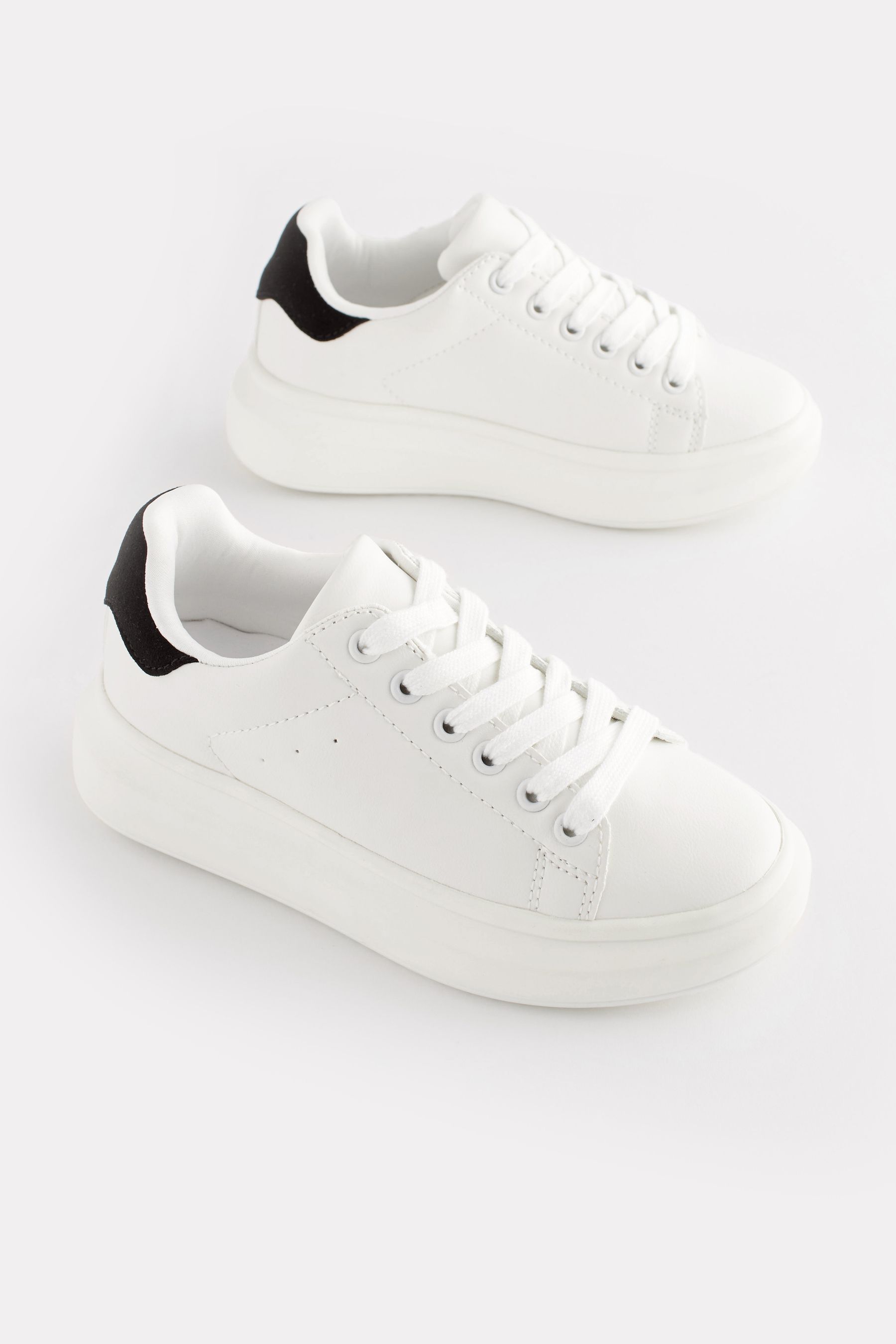 Thick sole white trainers hot sale