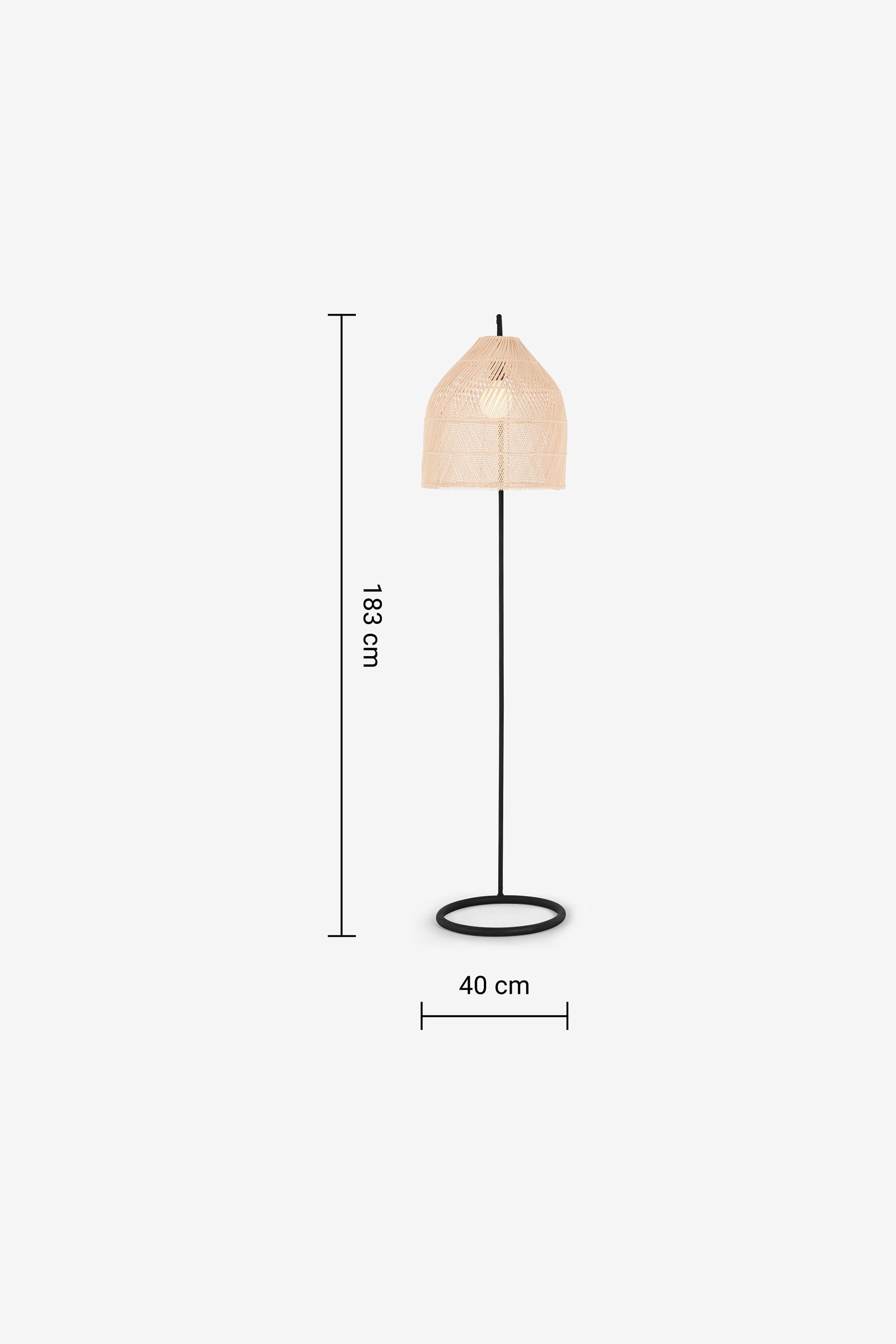 MADE.COM Natural Rattan Java Arc Overreach Floor Lamp