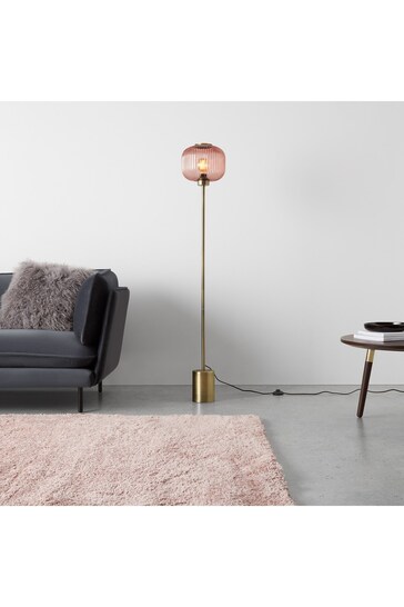 MADE.COM Pink Briz Textured Glass Floor Lamp