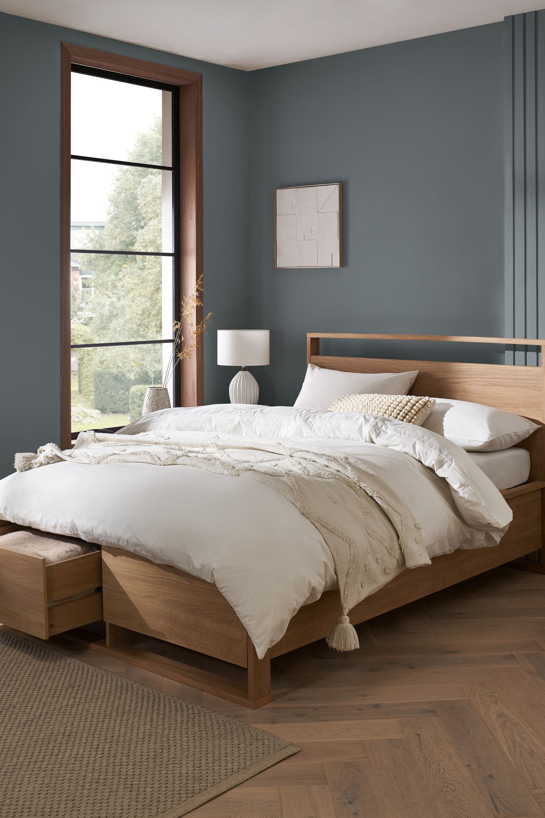 Buy Oak Effect Axel Wooden Drawer Storage Bed Frame from the Next