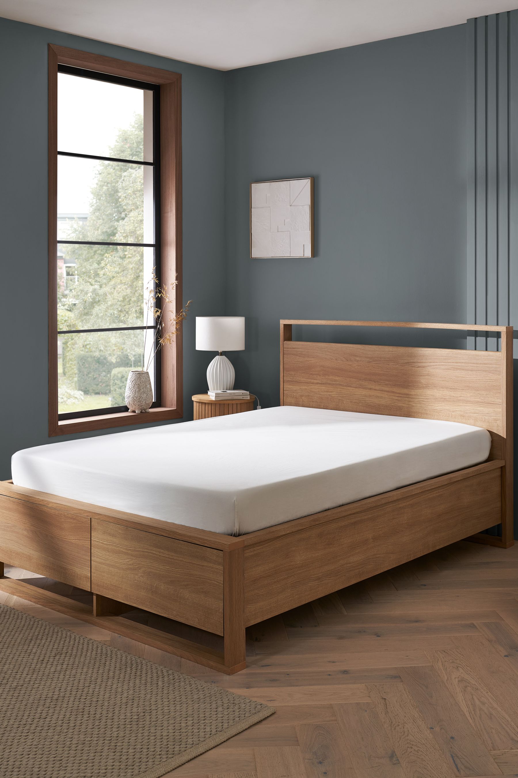 Bed frame with sales storage wood